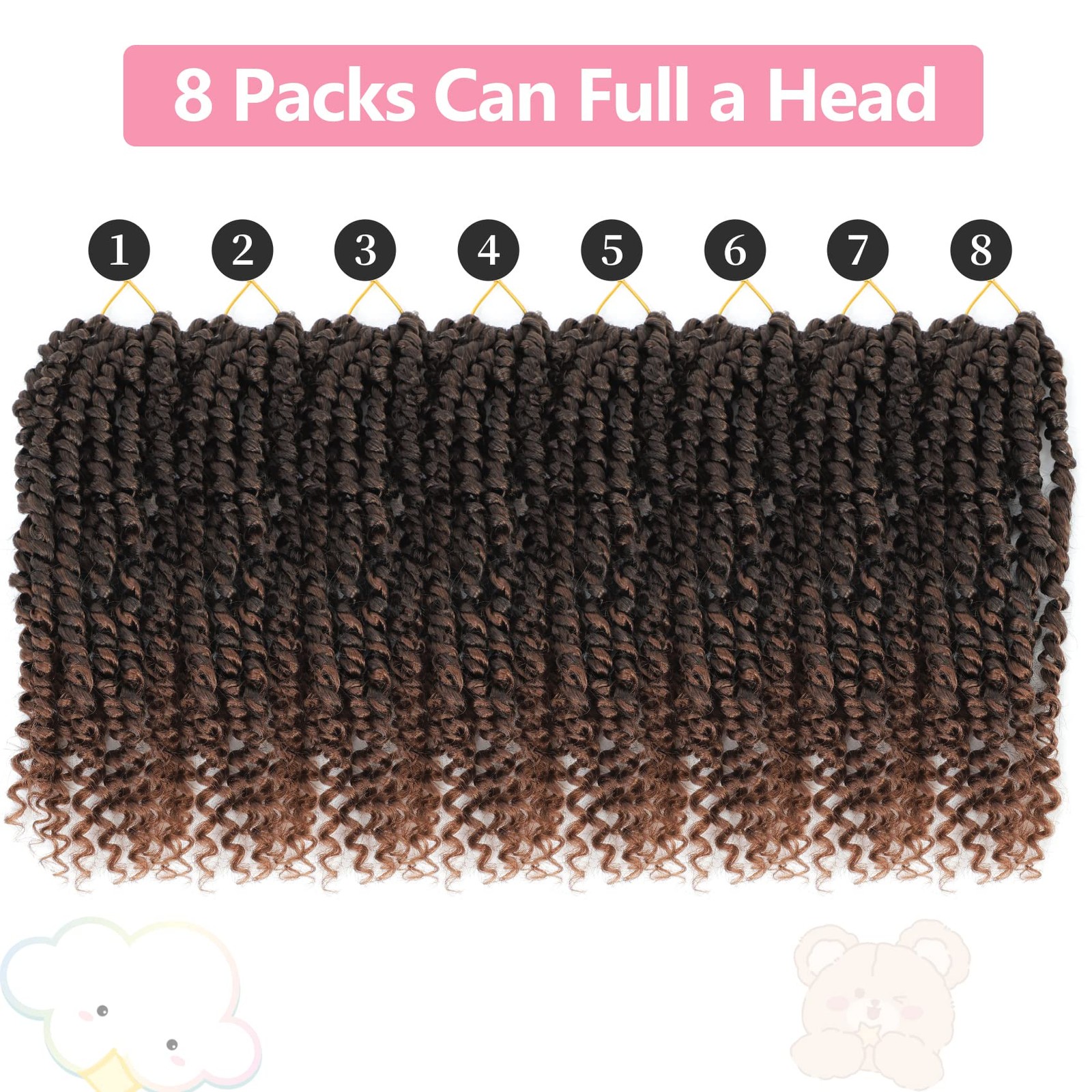 Passion Twist Hair 10 Inch, 8 Packs Passion Twist 10 Inch (Pack of 8) T30#