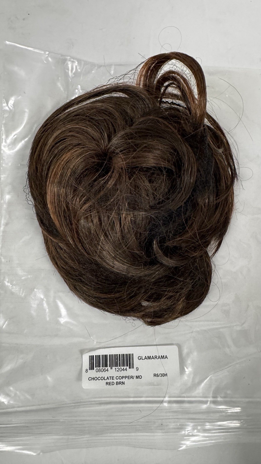 🆕 Glamarama Claw Clip Hair Bun R6/30H Chocolate Copper Brown