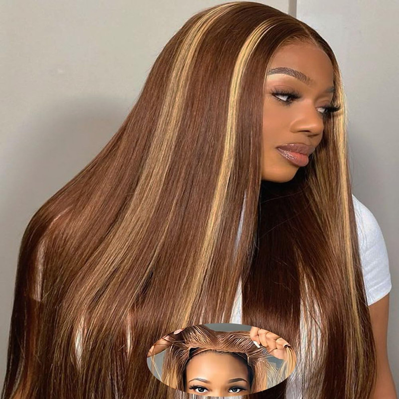 Mylene Hair Ombre Highlight Wear And Go Glueless Wig Human Hair Straight
