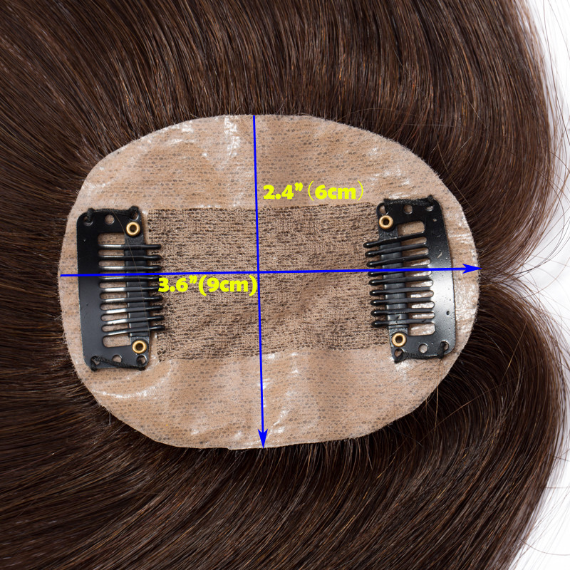 Russian Thick Top Pieces Wig Clip in Virgin Human Hair Women Topper Hairpiece US
