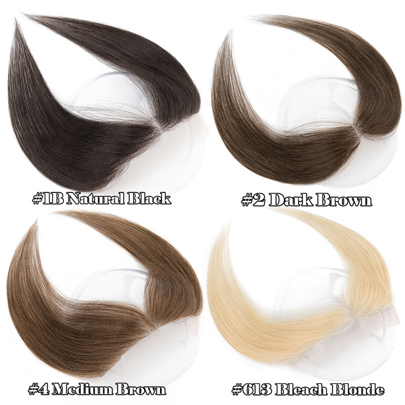 Lace Cover-up Hairline REMY Human Hair Patches Piece Hand-Tied Topper Toupee 9A