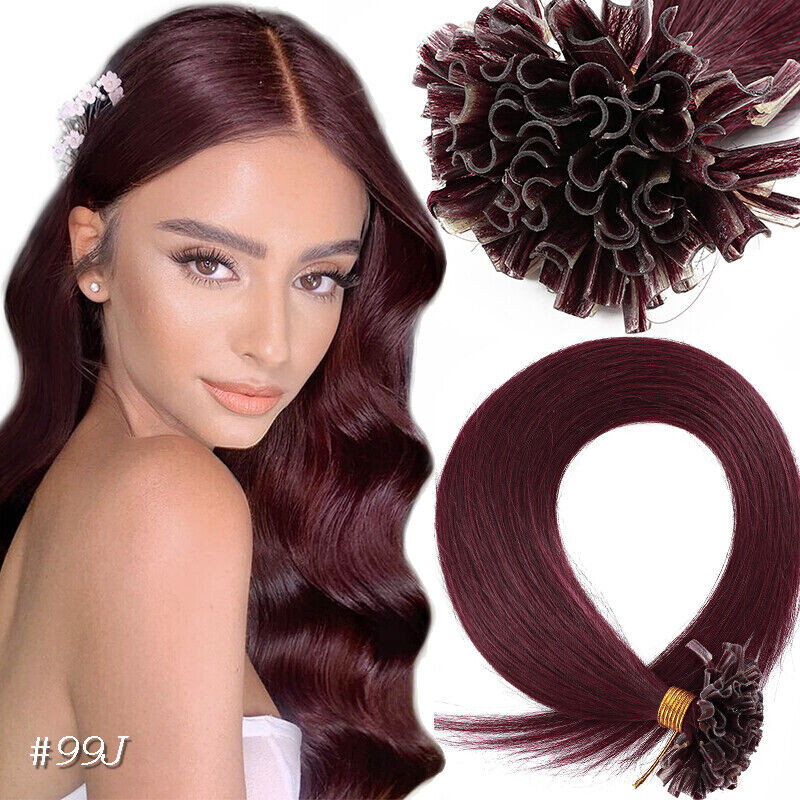 Keratin U Tip Human Hair Extensions Fusion Bonded Nail Tip DoubleDrawn Remy Hair