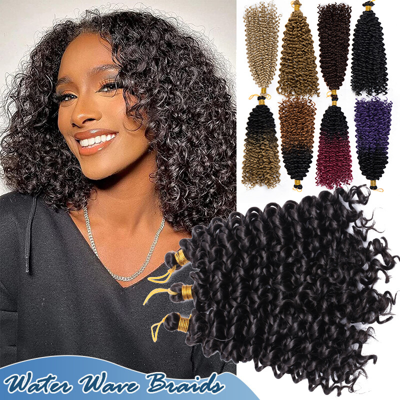 Natural Water Wave Crochet Braids Black Deep Curly Hair Extensions As Real Human