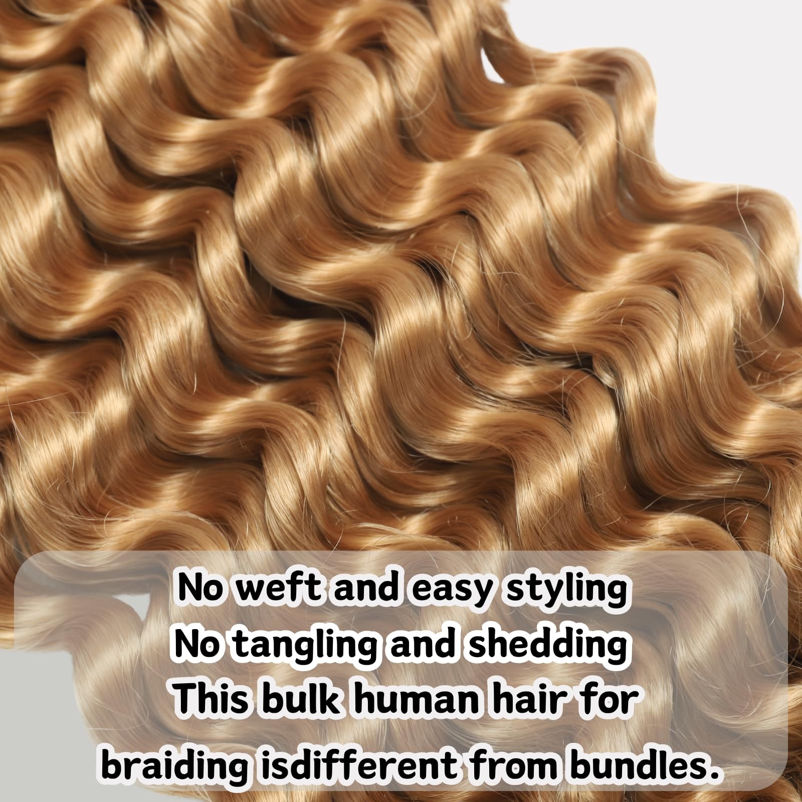 Deep Wave Bulk Hair For Braiding Hair 22inch 155g No Weft Wet And Wavy Qualit…