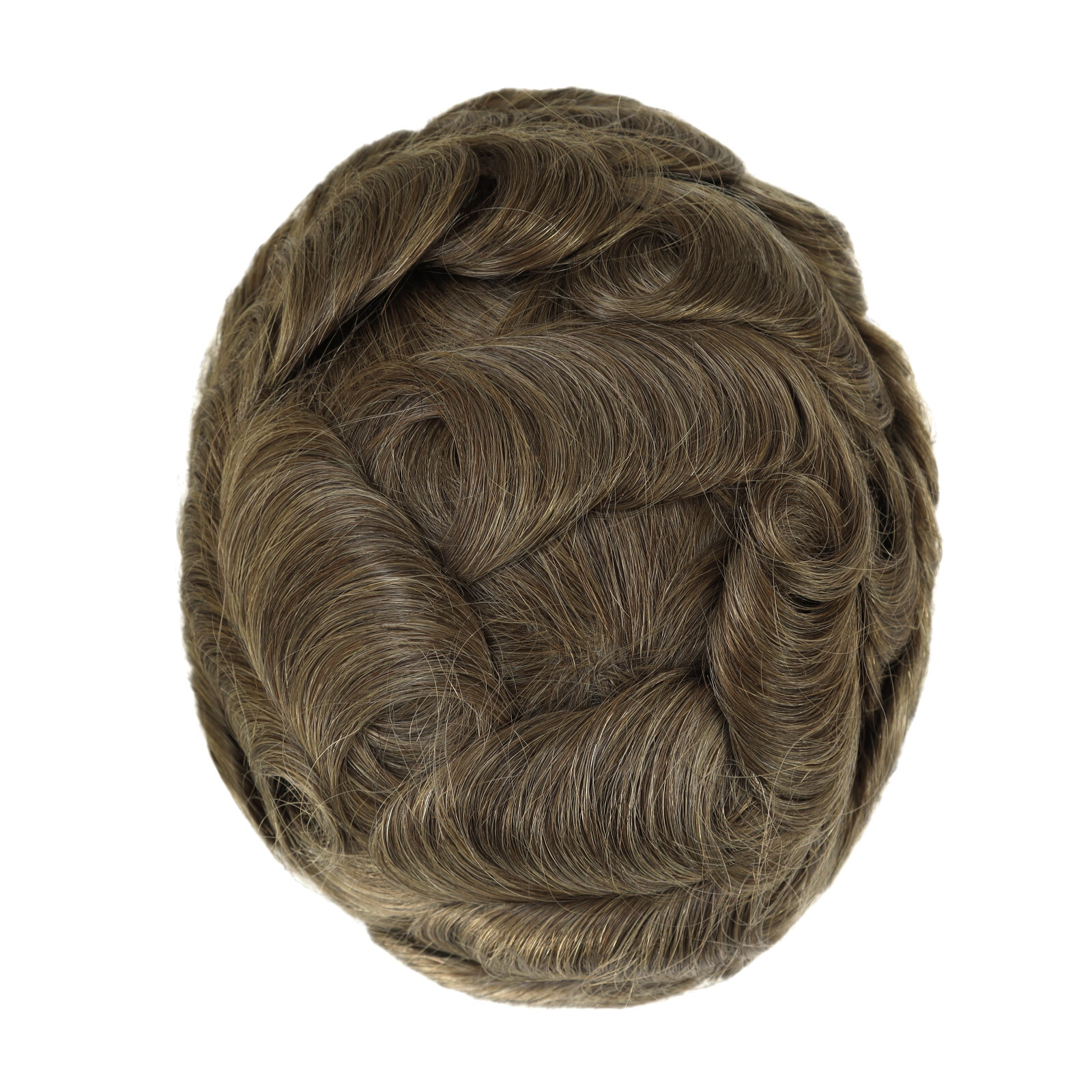 Mens Hair Toupee System Full French Lace Human Hair Medium Density 130% #18