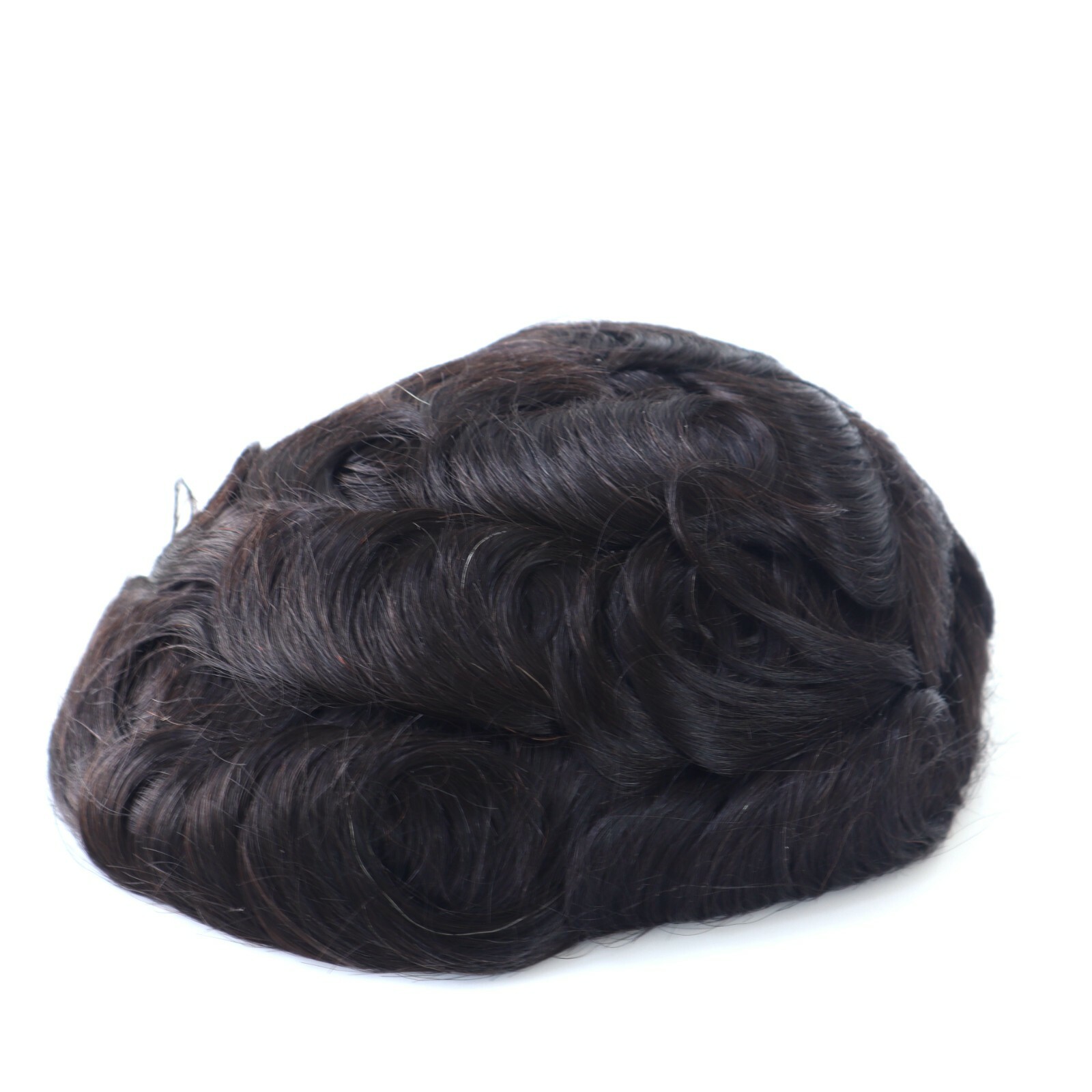 Mens Toupee Human Hair Replacement System Fine Mono Poly Human Remy Hairpieces