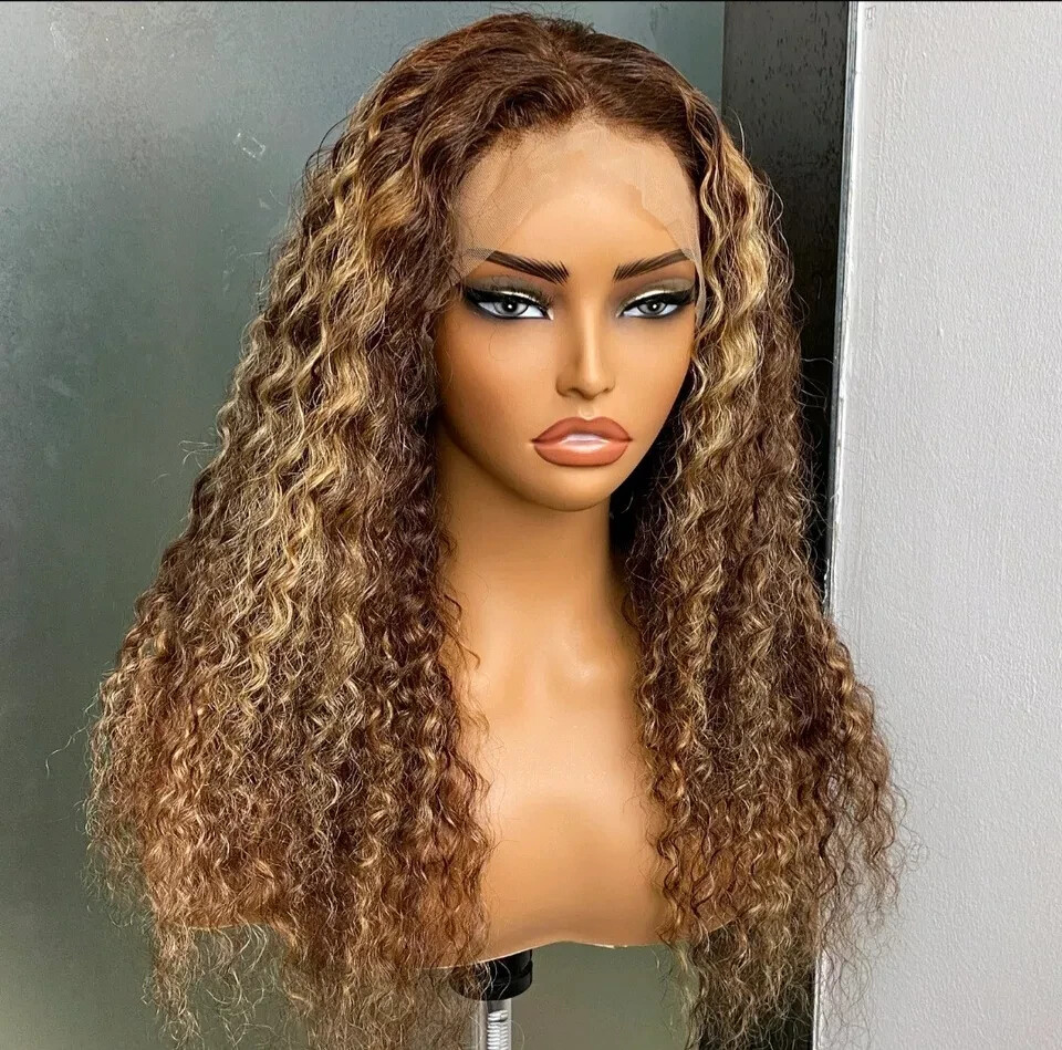12A 20INCH BRAZILIAN LACE FRONTAL WIG 4/27# BALAYAGE PIANO DEEPWAVE 180% DENSITY