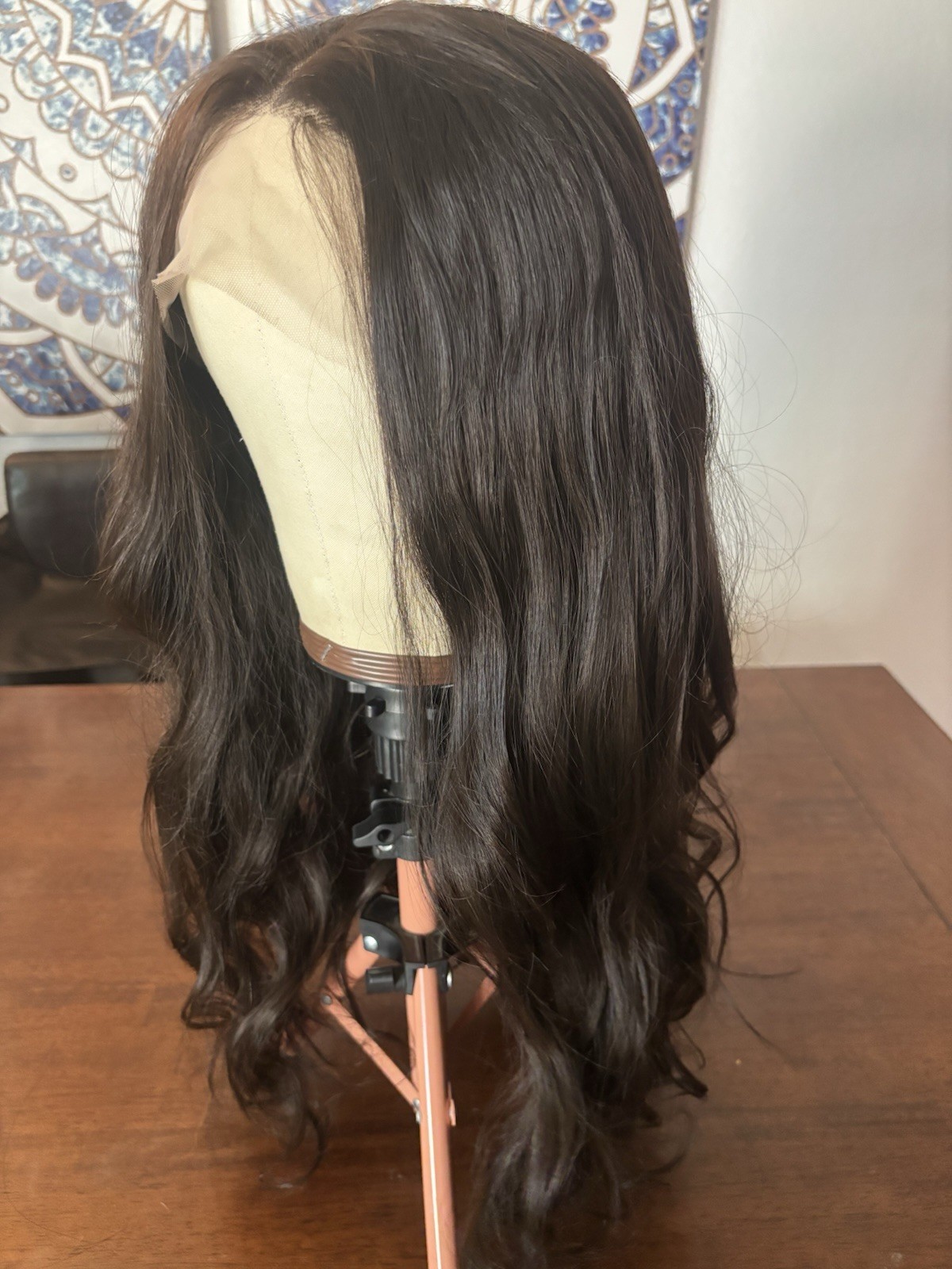 Lace Front T Part Synthetic Beautiful Brunette 26-28in Curly Wig