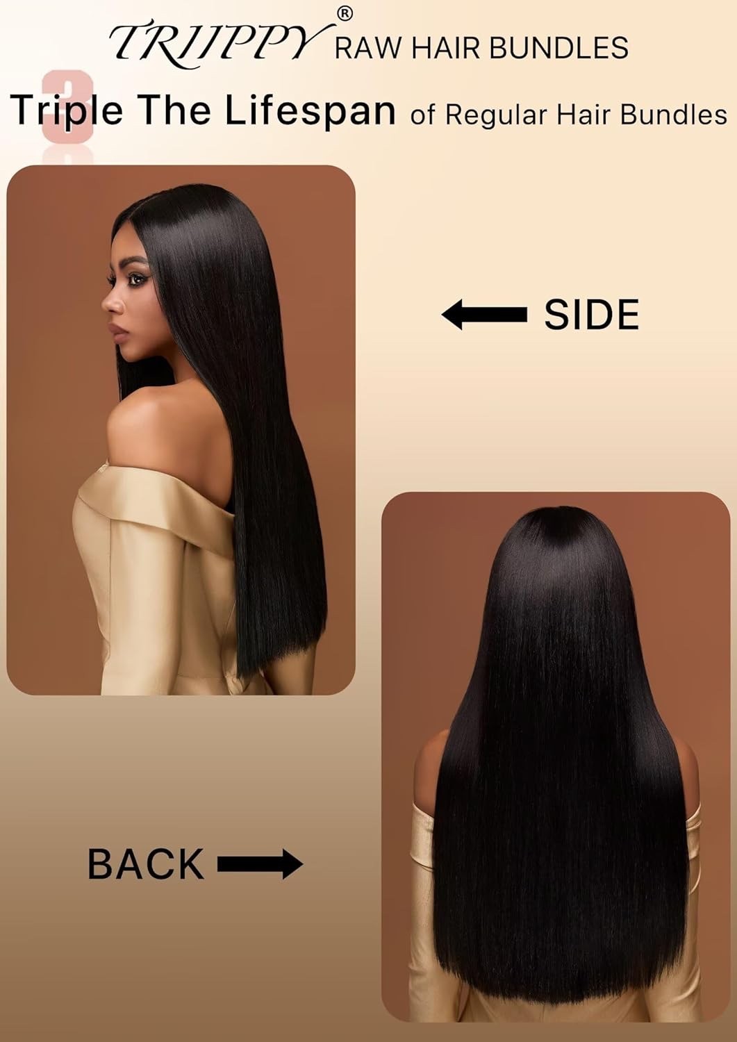 Raw Human Hair 2 Bundles,Triple Lifespan Than Regular Virgin Hair No.1 Sales Of