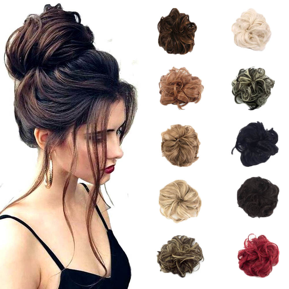 Curly Messy Bun Hair Piece Scrunchie Updo Cover Hair Extension Real As Human New