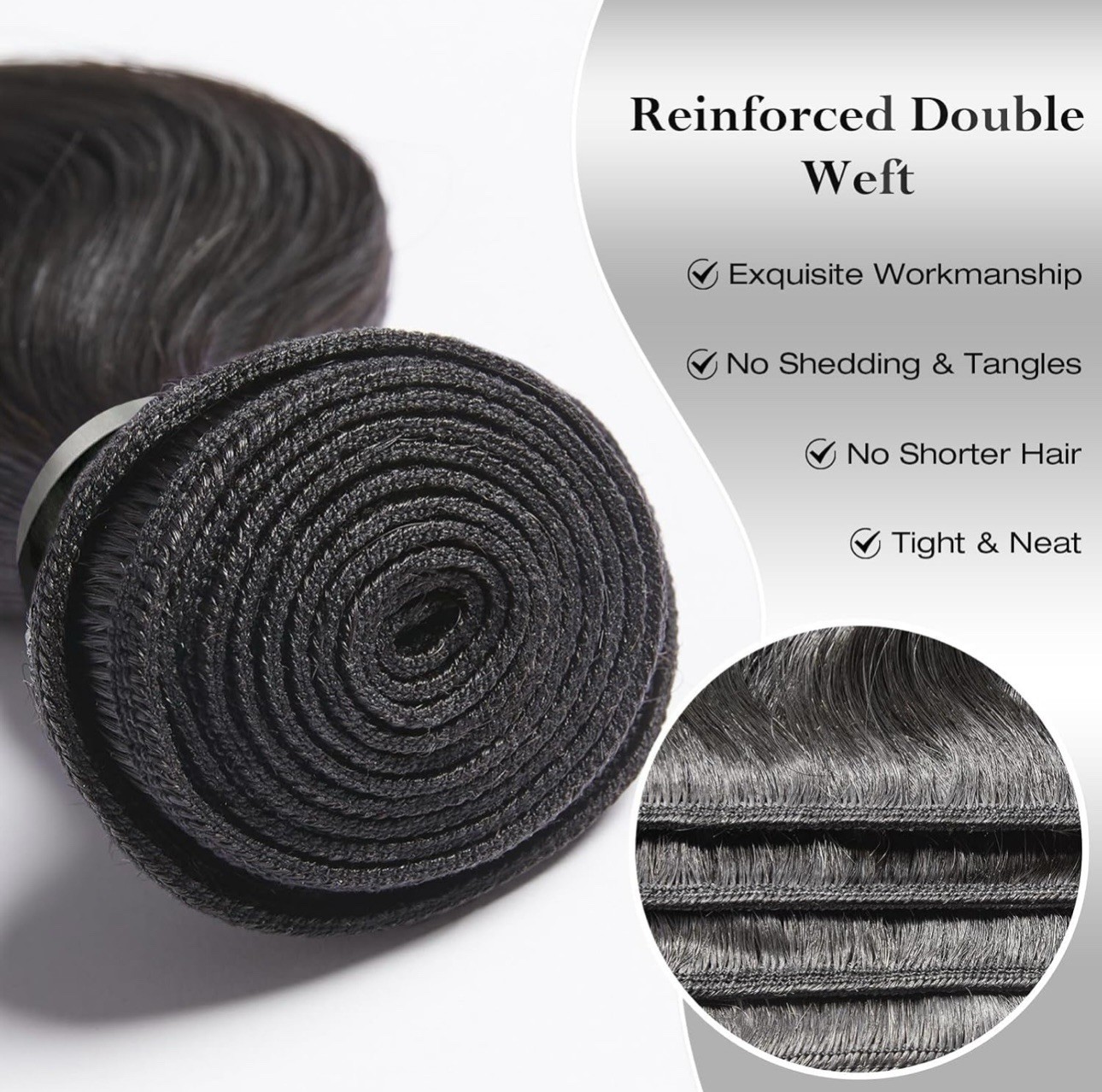 ASHINE Human Hair Bundles Body Wave Straight Unprocessed Cambodian 20/22/24”
