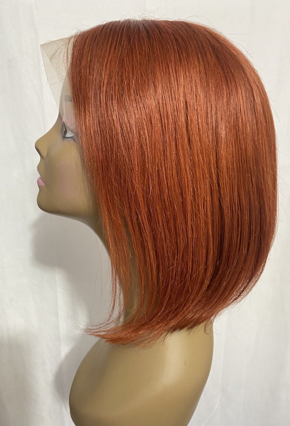12 Inch Reddish Brown Bob Wig 13×4 Lace Front Human Hair Glueless Pre-Plucked