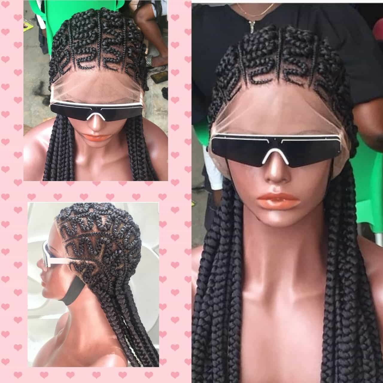 Braided Wig: beautiful cornrow wig.Handmade braided wig. pre-order 2-3WEEKS