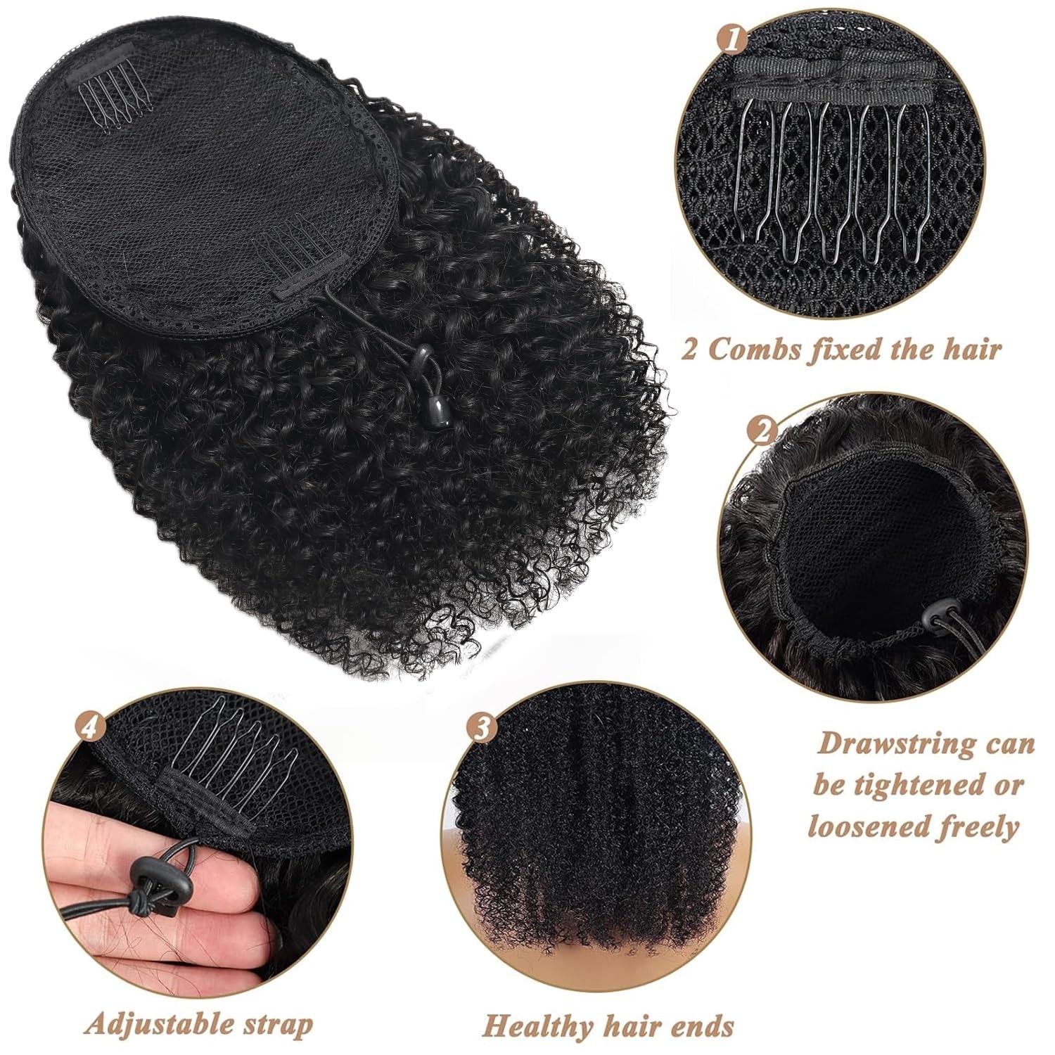 150% Density Drawstring Ponytail Extension – 100% Virgin Remy Hair Elegance