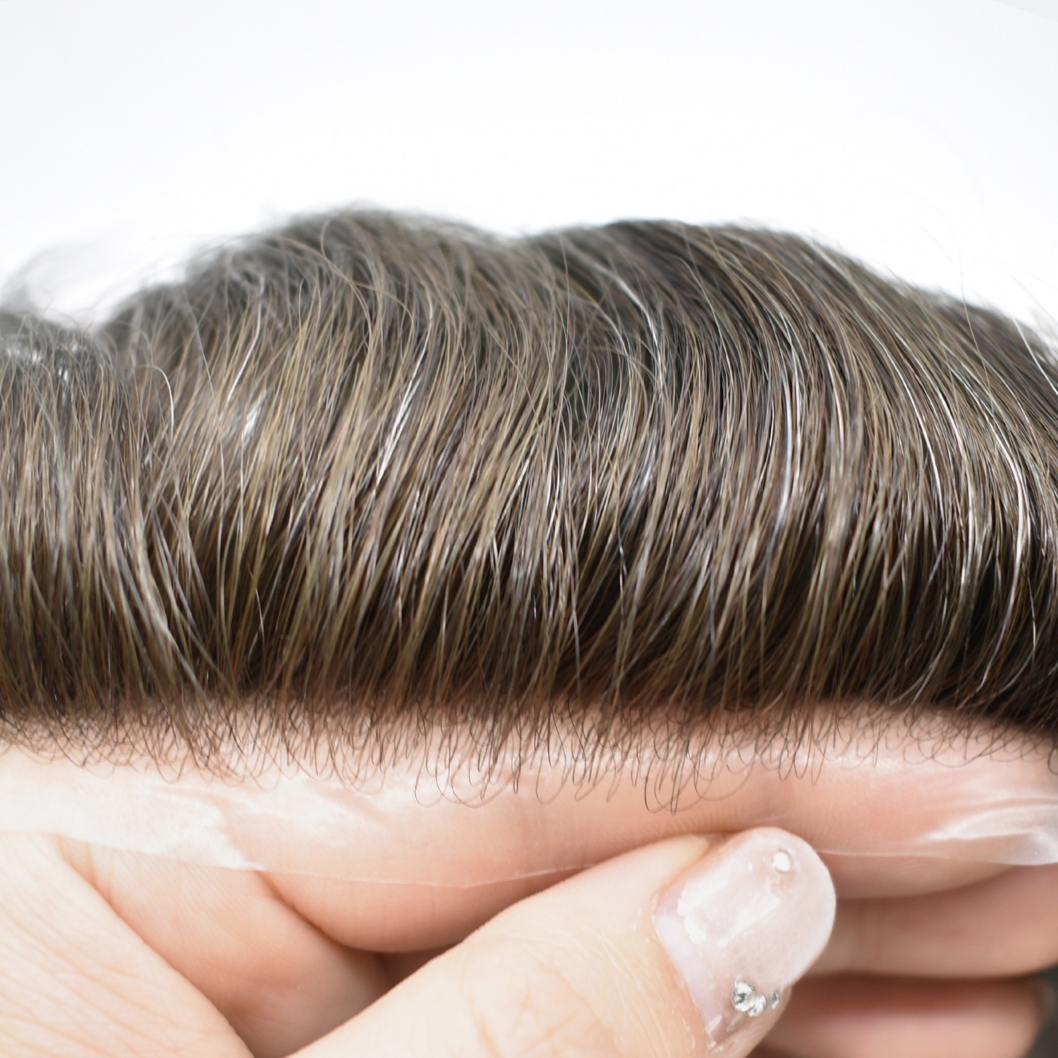 Mens Toupee Hairpiece Pro-Grade Thin Skin V-Loop 0.06mm Hair Replacement System