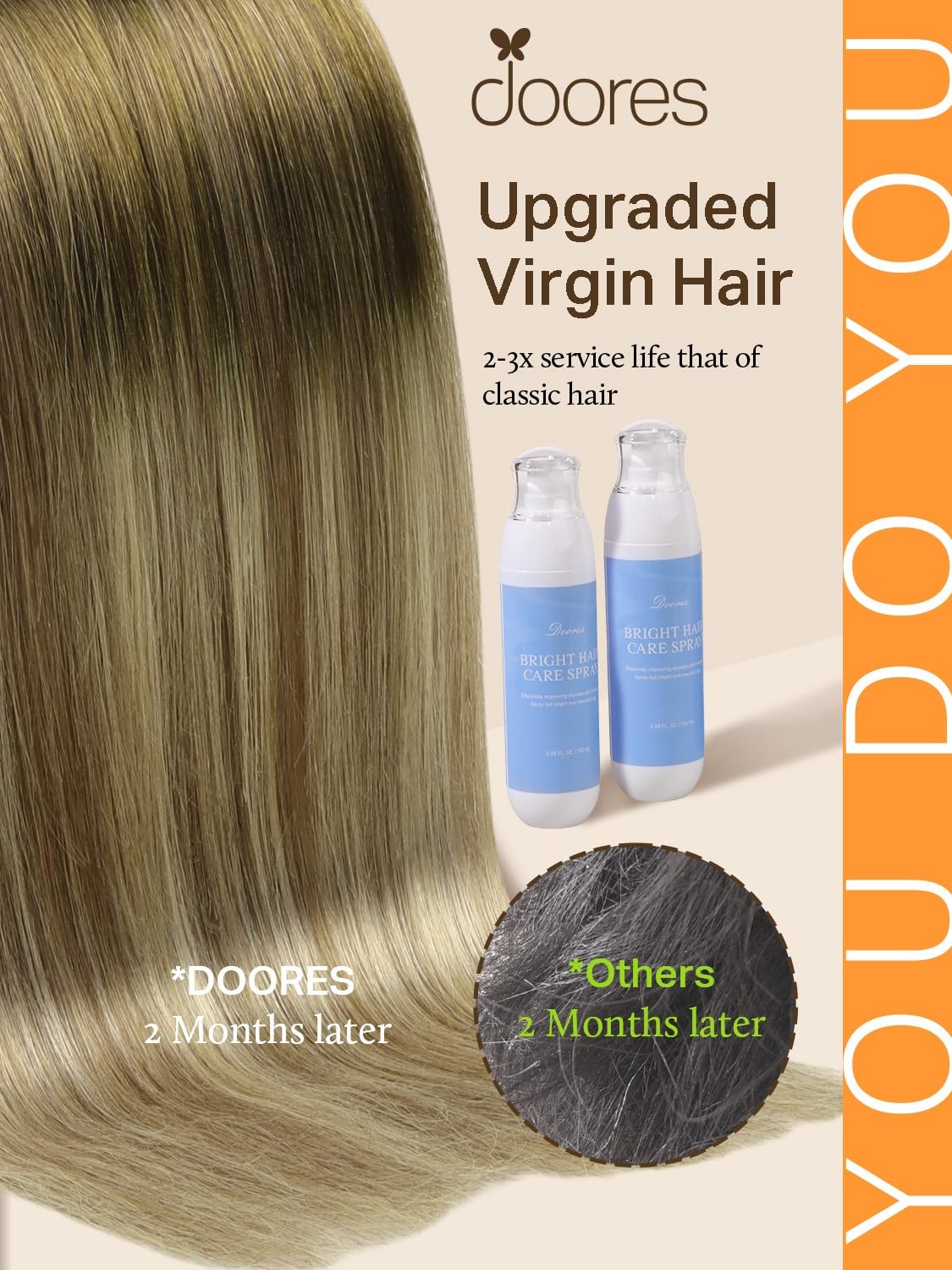 DOORES 10″ Dark Brown to Dirty Blonde Remy Tape-in Human Hair Extensions 20g