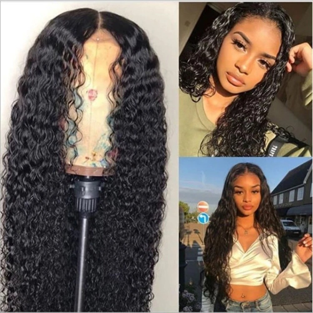26″Wig Hair Lace Front Wig Womens Brazilian Human Long Curly Wavy Hair Wigs New