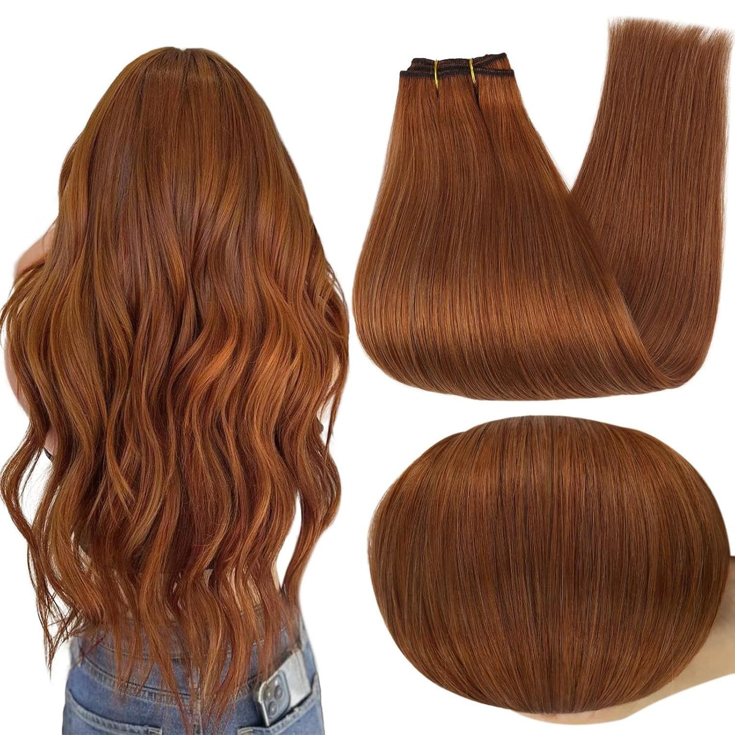 100g Weft Hair Bundles Sew In 100% Remy Human Hair Extensions Double Weave Thick