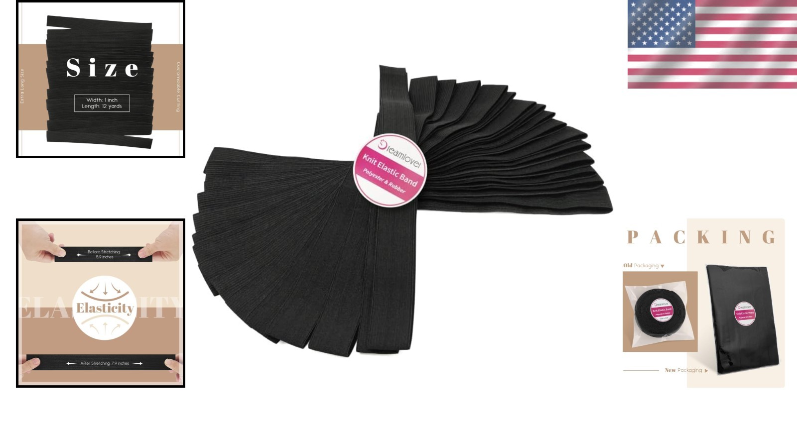 Washable 1 Inch x 12 Yard Elastic Bands for Wigs – Great for All Crafting Needs
