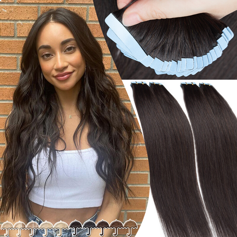 150G Tape In Remy Skin Weft 100% Human Hair Extensions Invisible THICK Full Head