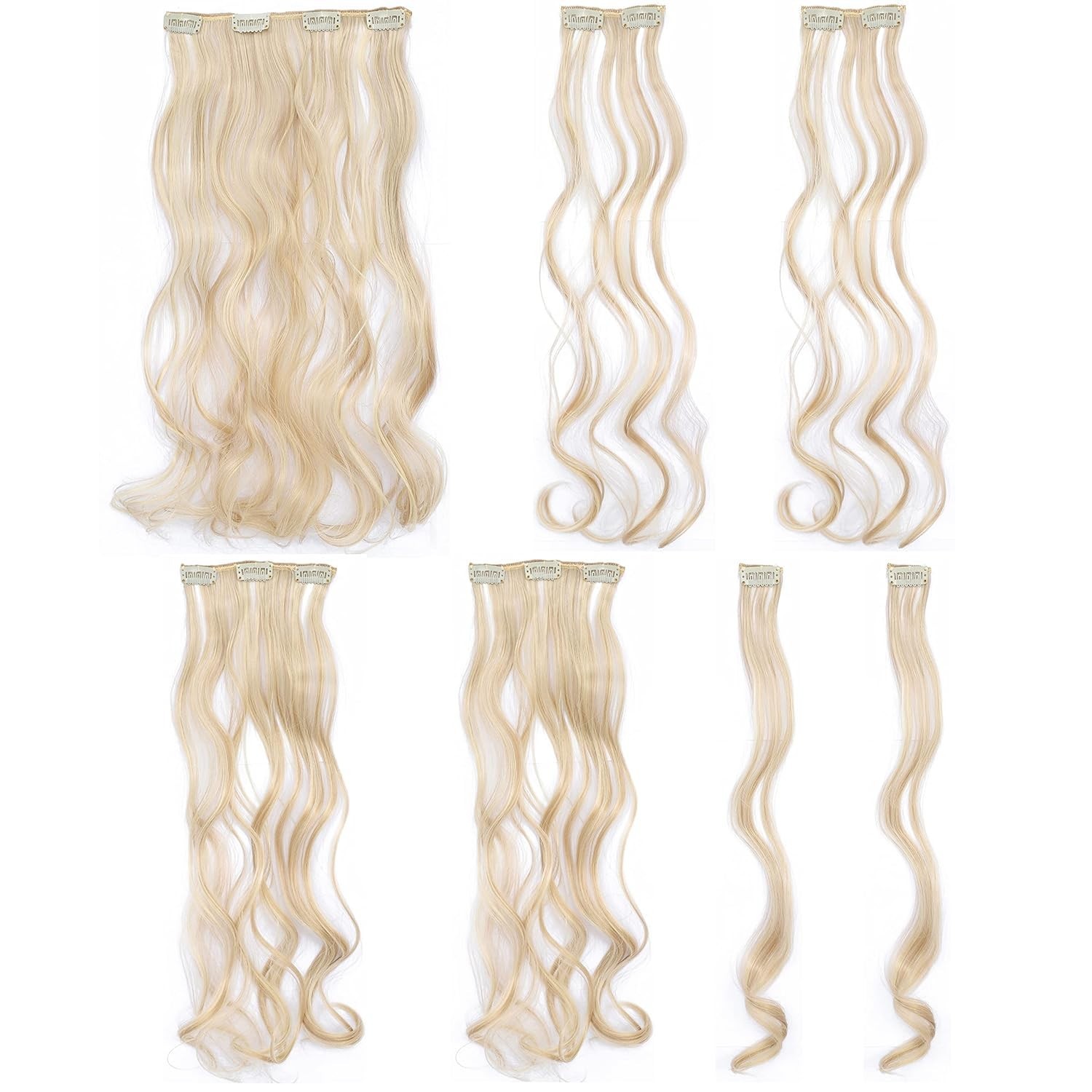 Dark Honey Blonde Highlights Clip in Hair Extensions