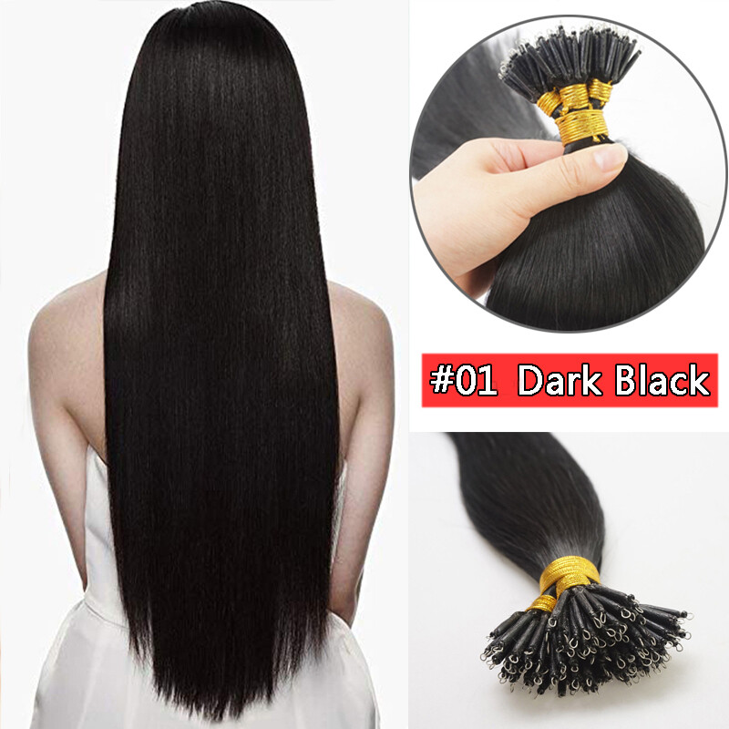 Nano Ring Hair Extensions Micro Nano Beads Link Real Human Hair Full Head 200str