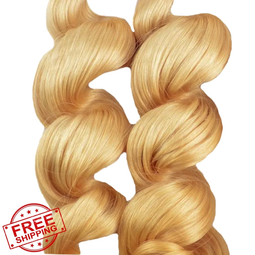 Honey Blonde Bundles Human Hair #27 Loose Wave Bundle 18 20 22 Inch Uprocesse…