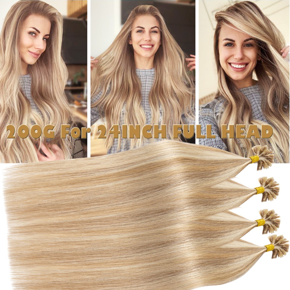Fusion Pre Bonded Keratin Nail U Tip Remy Human Hair Extensions THICK 200G 200S