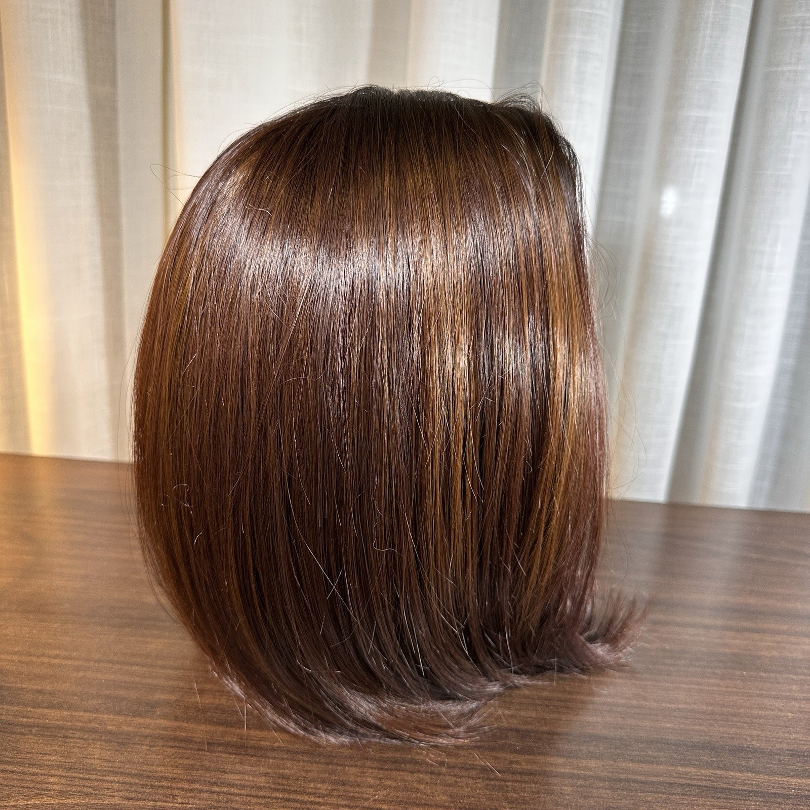 Brown Shoulder Length Synthetic Lace Front Wig Adjustable Natural Style