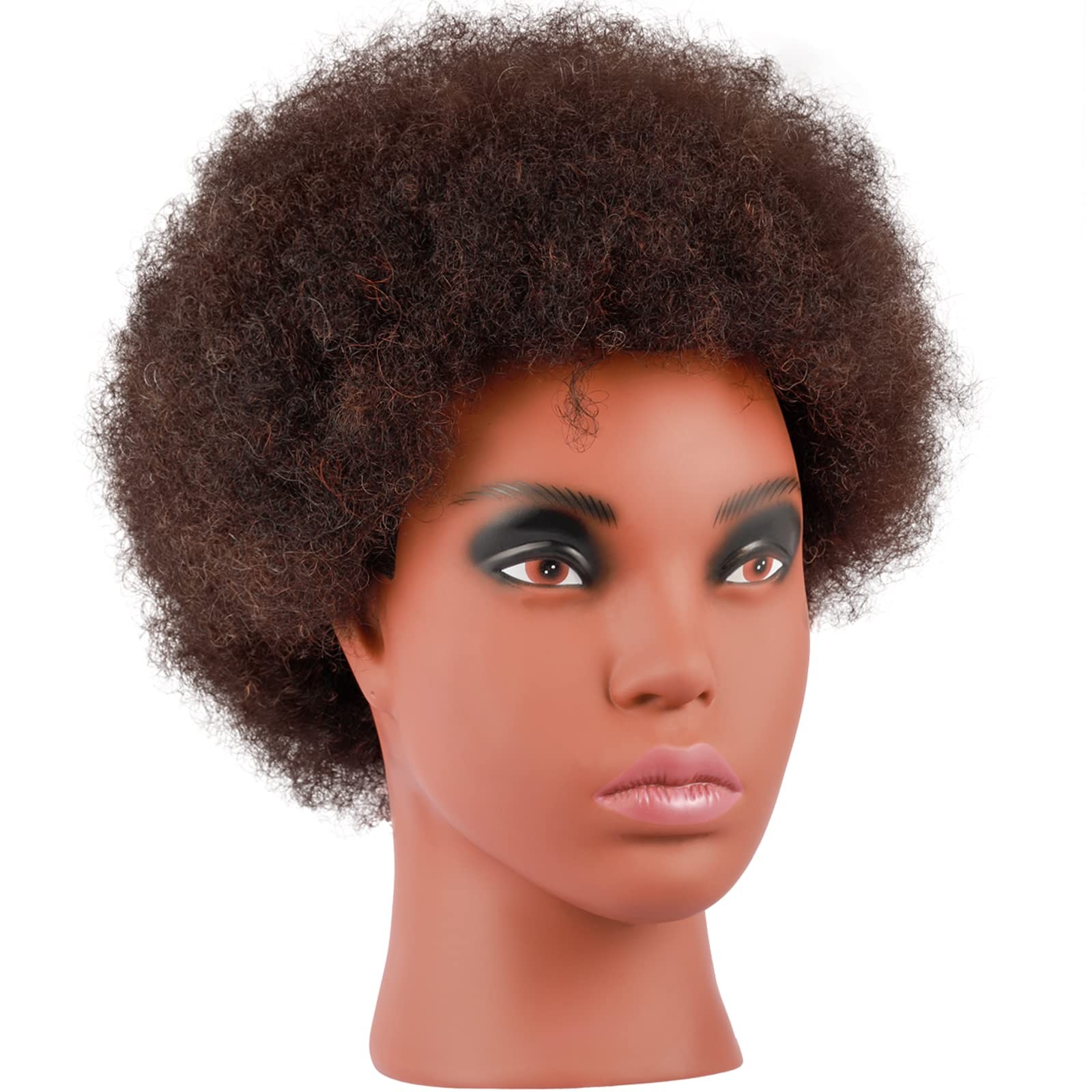 African American Mannequin Head with 100% Human Hair Kinky Curly Hair Hairdre…
