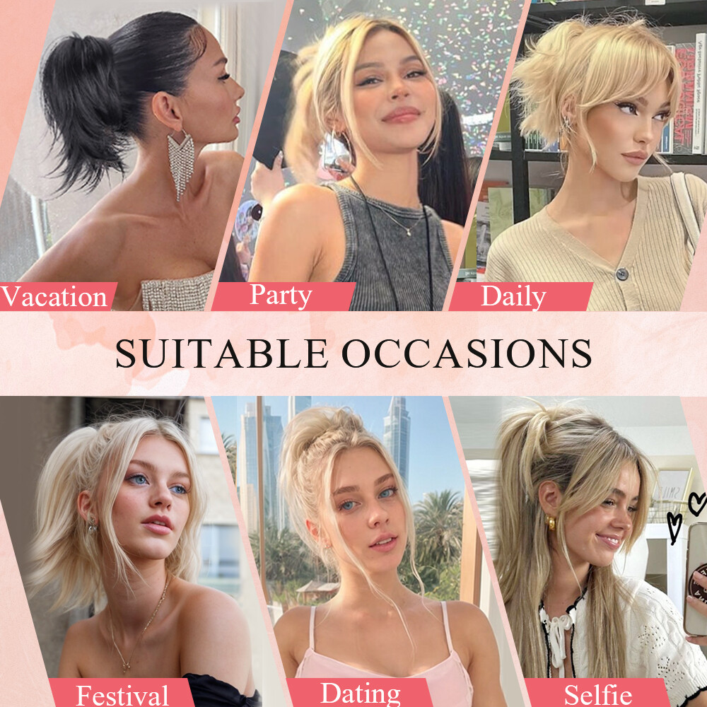 THICK Messy Bun Hair Piece Scrunchie Updo Claw Clip Hair Extensions as Human 12″