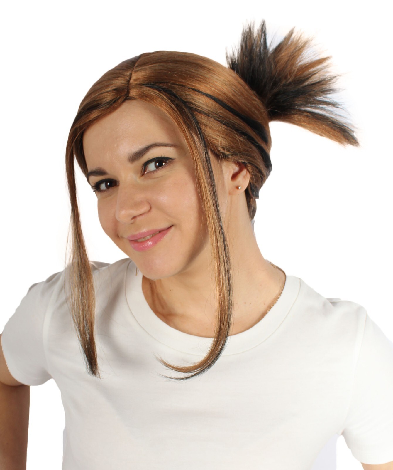 HPO Women’s Brown Rose Wig, Best for Halloween,Flame-retardant Synthetic HW-7108
