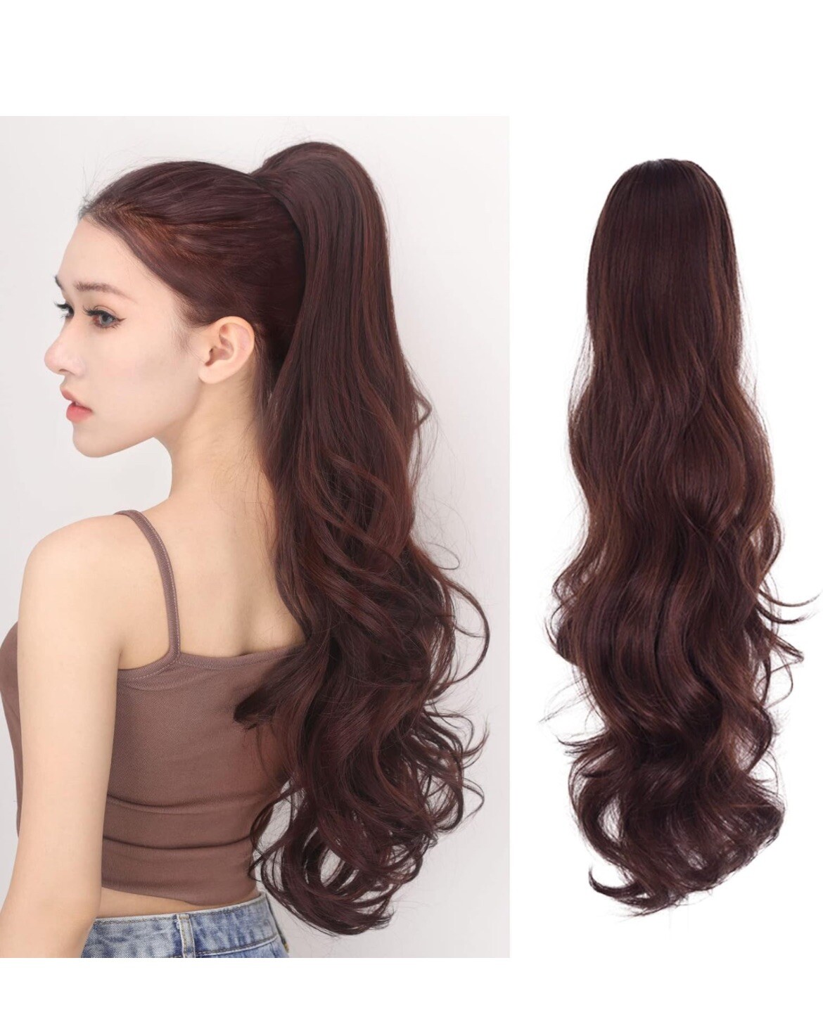 Curly Wavy Drawstring Ponytail Extension Clip IN Pony Tail 22″ Fake HAIR
