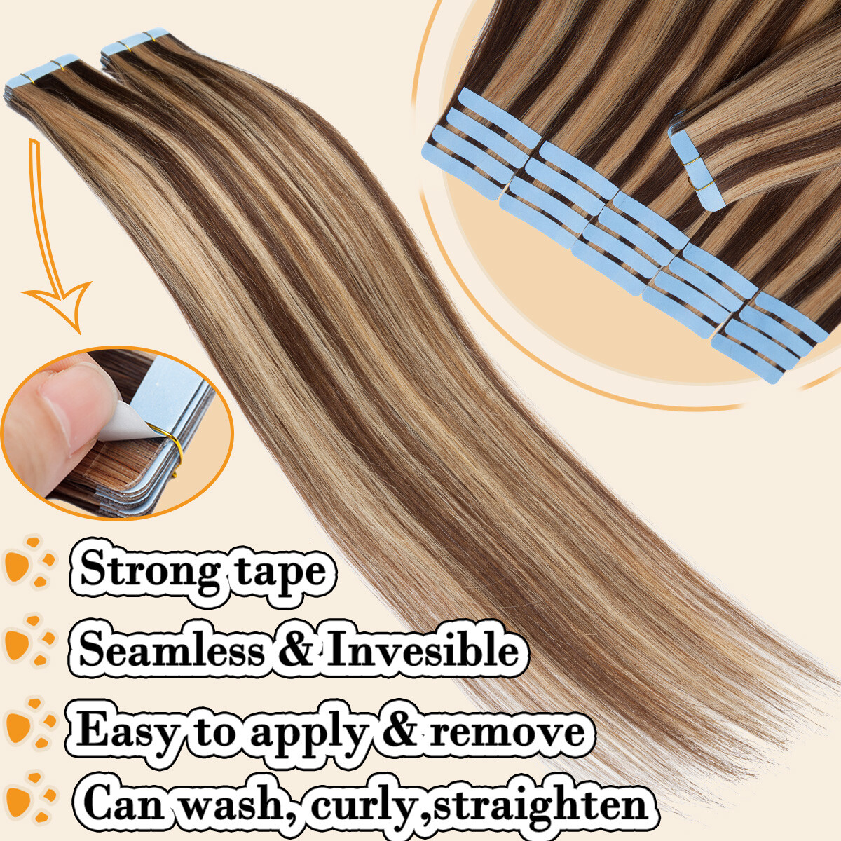 HOT SALE Tape in Remy Human Hair Extensions Skin Weft 40pcs THICK Full Head Weft