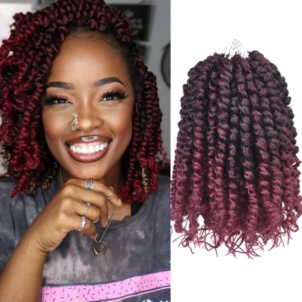Pre-twisted Passion Twist Crochet Hair looped Synthetic Braiding Hair Extensions
