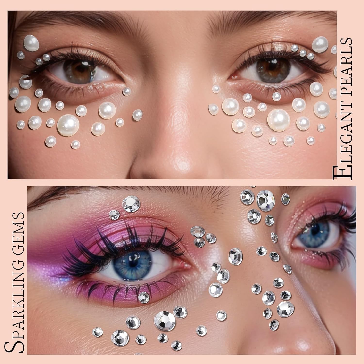 2662 Pcs Smooth Hair Pearls & Face Gems – Easy Application for Stunning Styles