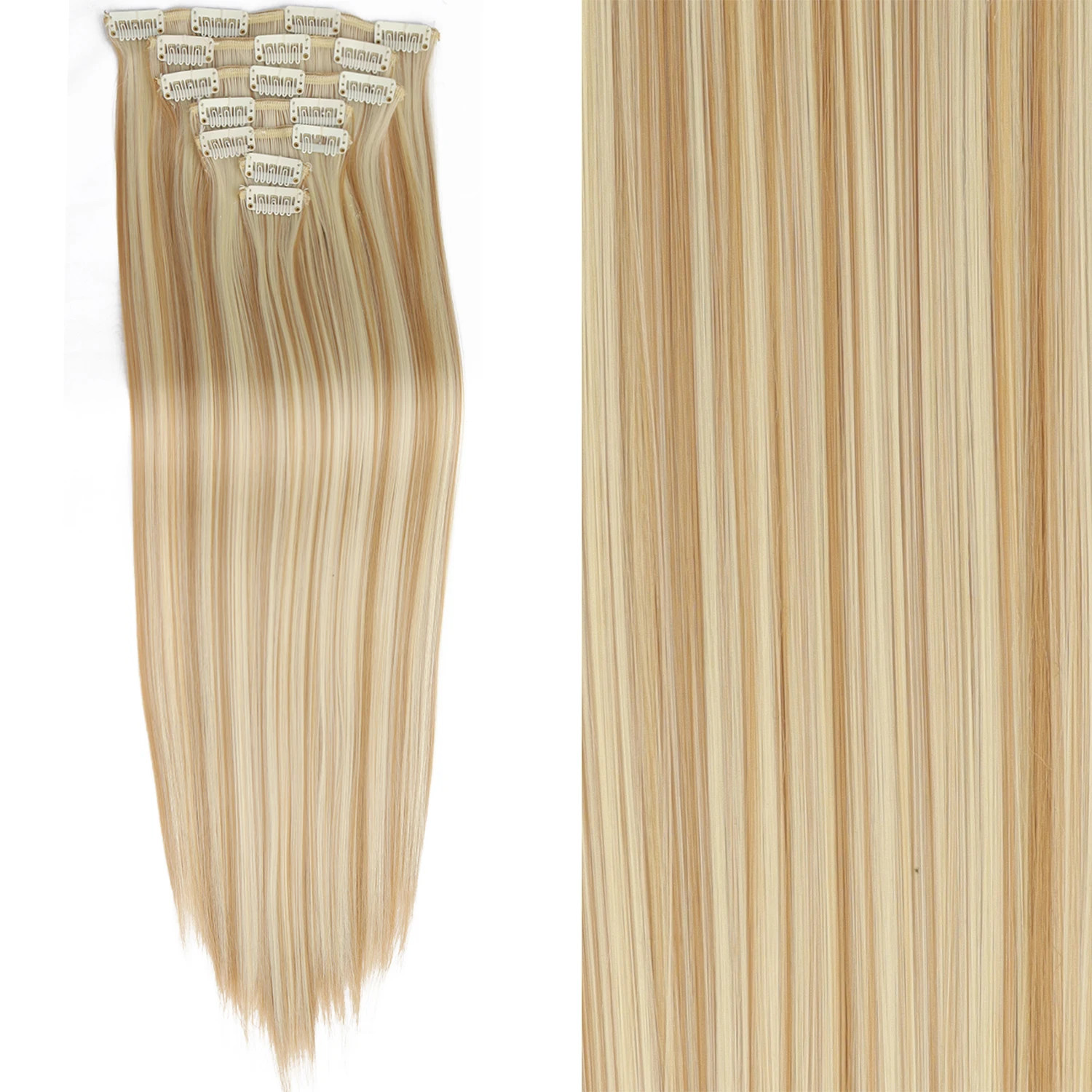 Natural Ombre Black Long Straight Heat Resistant Fake Hair Extension For Women