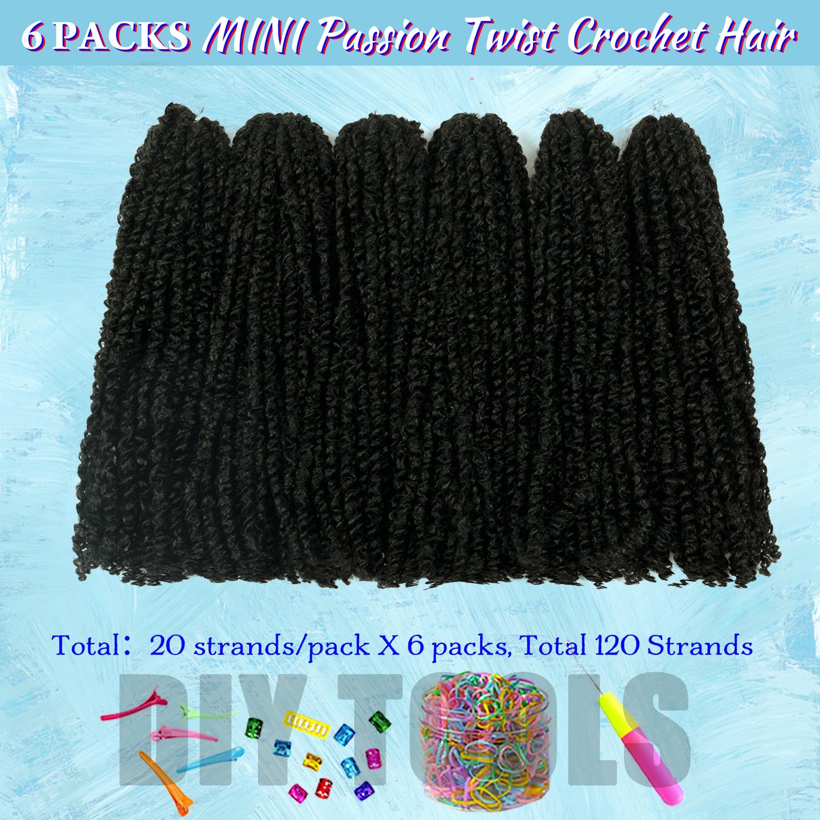 Miss Sula Mini Passion Twist Crochet Hair For Black Women-18 Inches 6 Packs