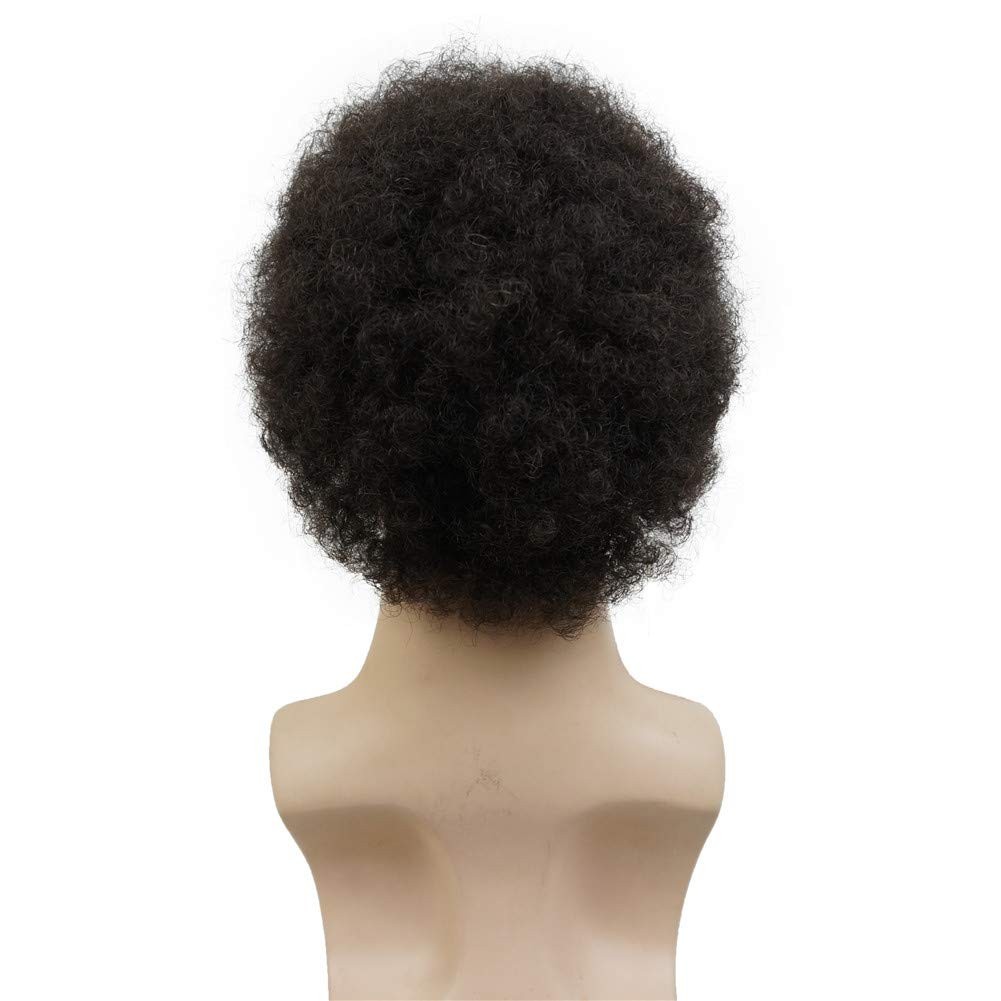 Afro Short Curly Wigs 100_ Human Hair Wig for Black Women or Men African America