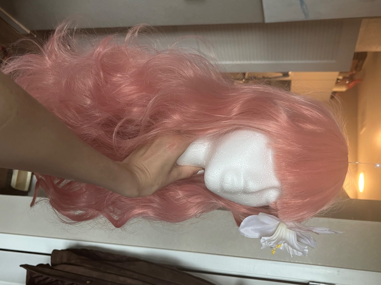 pink wig drag style one size fits all never worn out 