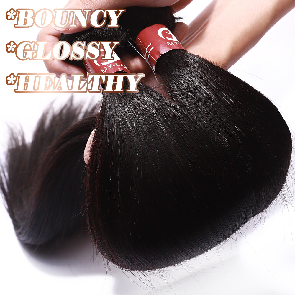 100% Virgin Human Hair Extensions Weave Weft 300g 3 Bundles Full Head Thick Wavy