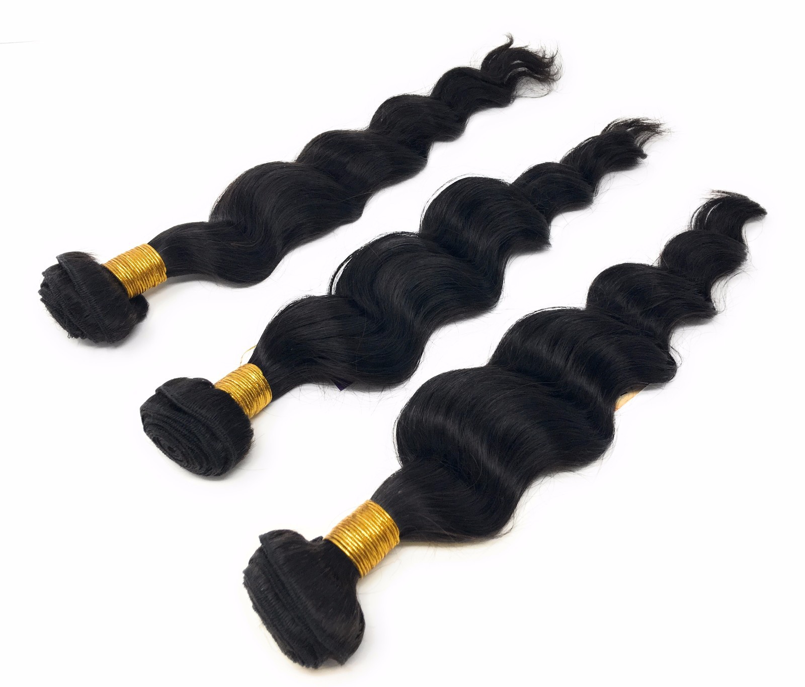 Loose Wave 9A Remy Human Hair 1 or 3 Bundles 100g/Bundle Sew In Natural black
