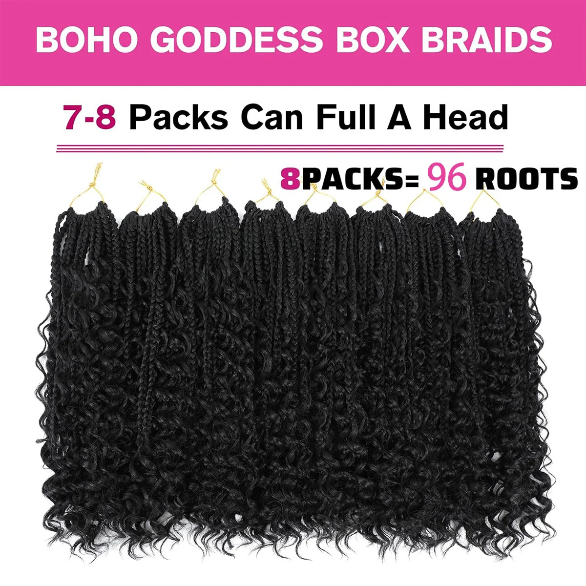 Goddess Box Braids Crochet Hair 10 Inch Bob With Curls Synthetic Hair Extensions