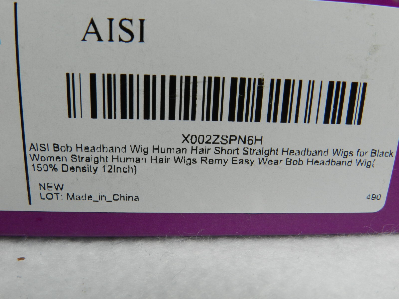 Aisi Black Straight Short Bob Headband Wig 100% Virgin Human Hair