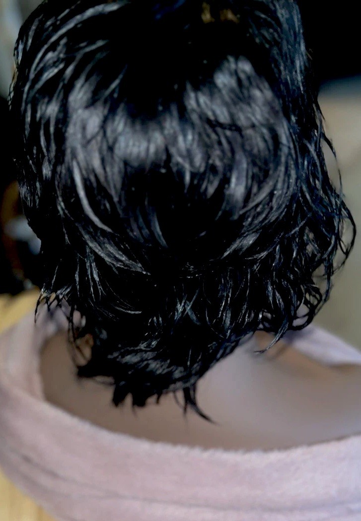 HD 100% BRAZILIAN-HUMAN HAIR WIG FREE PART #1 PIXIE LAYERED CUT MONO CAP -NEW