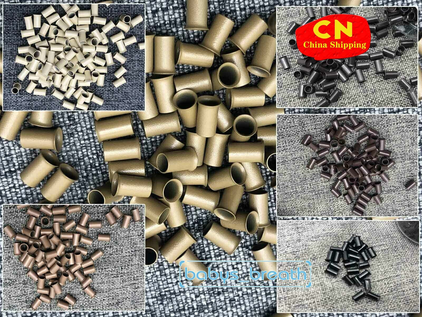 1000PC Extension 6mm Copper Tube Beads Micro Link Rings Lined for Hair Extension