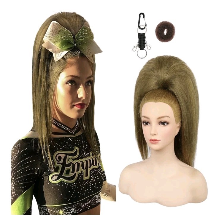 SEIKEA 16” Cheer Ponytail Hair Piece, 100% Ash Blond w/ Highlights Cheerleader