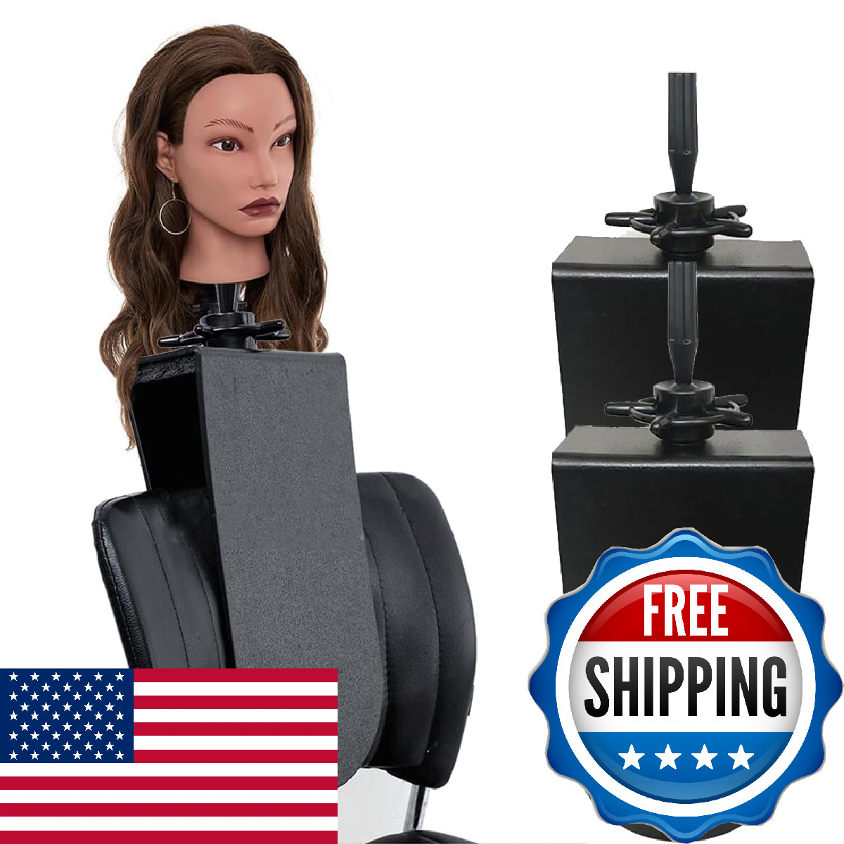Hairyhme 2 Pcs Chair Mannequin Head Clamp Stand Clip For Wigs And Trainning