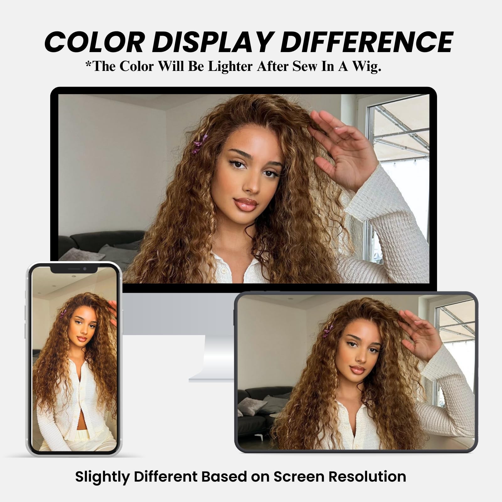 Alher Water Wave P4/27 Highlight 2X6 Lace Closure 18 Inch Honey Blonde Ombre