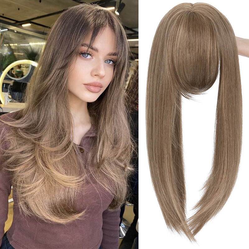 Free Part Women Topper Real As Human Hair Top Toupee Piece Clip in Hairpiece 18″